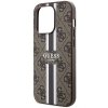 Guess GUHMP15LP4RPSW iPhone 15 Pro 6.1 brązowy/brown hardcase 4G Printed Stripes MagSafe